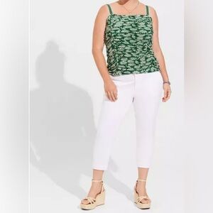 Torrid Stretch Mesh Cropped Shirred Cami Top